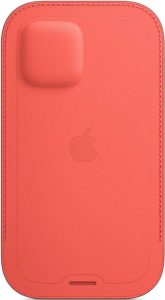 Apple kožený návlek s MagSafe na iPhone 12 Pro Max citrusovo ružový 1