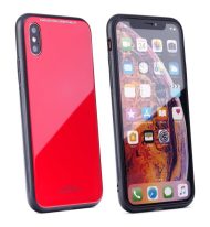 SKLENENÝ obal Forcell GLASS pre iPhone XS Max červený – Obrázok 3