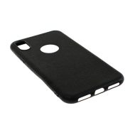 Ochranný kryt Kožený vzor (čierny) (TPU) - iPhone X/XS – Obrázok 2
