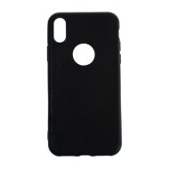Ochranný kryt Kožený vzor (čierny) (TPU) - iPhone X/XS