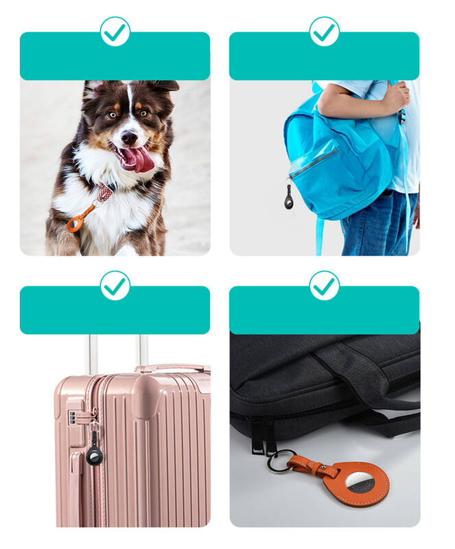 Puzdro COTEetCI kožené, na kľúče, H-series pre Apple AirTag, hnedé – Obrázok 4