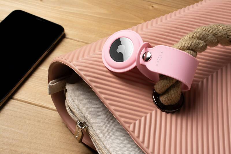 Puzdro FIXED Silky pre Apple AirTag s popruhom, ružové – Obrázok 4