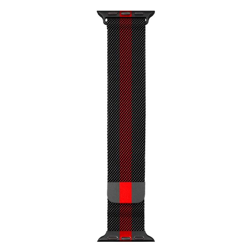 Remienok-COTEetCI-na-Apple-Watch-384041-mm-milansky-tah-ciernycerveny COTEetCI magnetický remienok Apple Watch 38-41 mm, milánský tah - čierny/červený – Obrázok 1