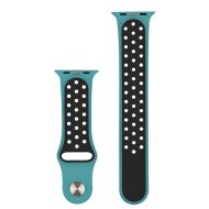COTEetCI športový dierkovaný remienok Apple Watch 38-41mm, čierny/modrý – Obrázok 2